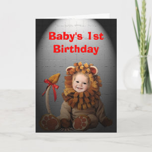 Babys 1st Birthday Lion Birthday Card