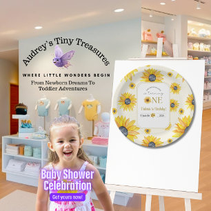 Baby's 1st Birthday - Our Little Sunflower  Paper Plate