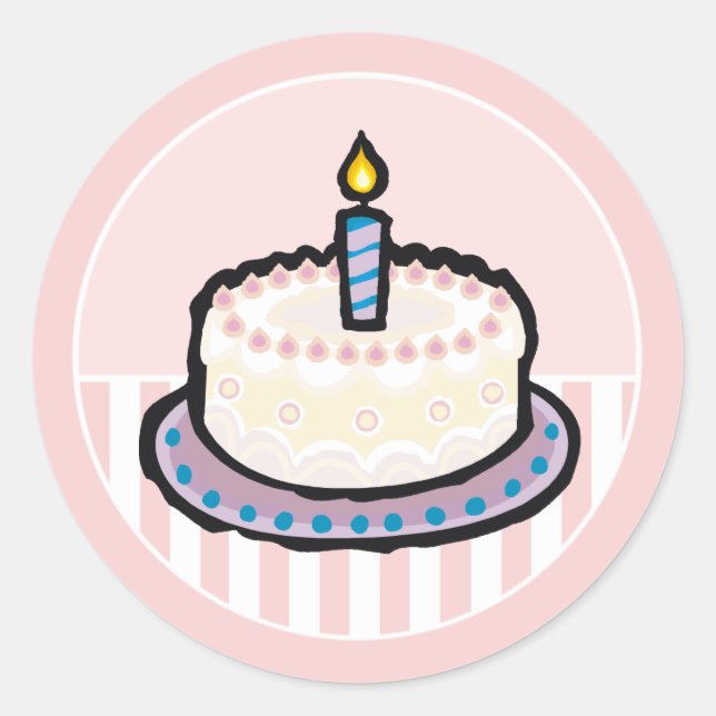 Baby's 1st Birthday Party Invitation Stickers (Front)