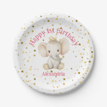 Baby's 1st birthday personalised princess elephant
