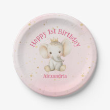 Baby's 1st birthday personalised princess elephant