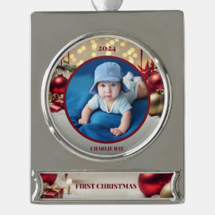 Baby's 1st Christmas: A Cherished Keepsake Silver Plated Banner Ornament