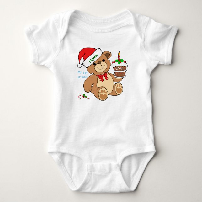 Baby's 1st Christmas Baby Bodysuit (Front)