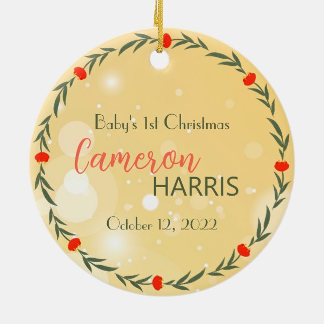 Baby's 1st Christmas Best Gift 2-sided Photo  Ceramic Tree Decoration (Back)