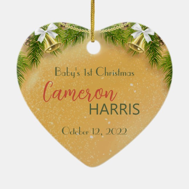 Baby's 1st Christmas Best Gift 2-sided Photo  Ceramic Tree Decoration (Back)