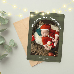 Baby's 1st Christmas Card   Olive Single-Photo