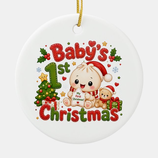 Baby's 1st Christmas Ceramic Tree Decoration (Front)