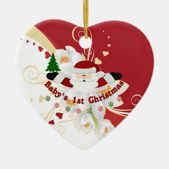 Babys 1st Christmas Ceramic Tree Decoration (Front)