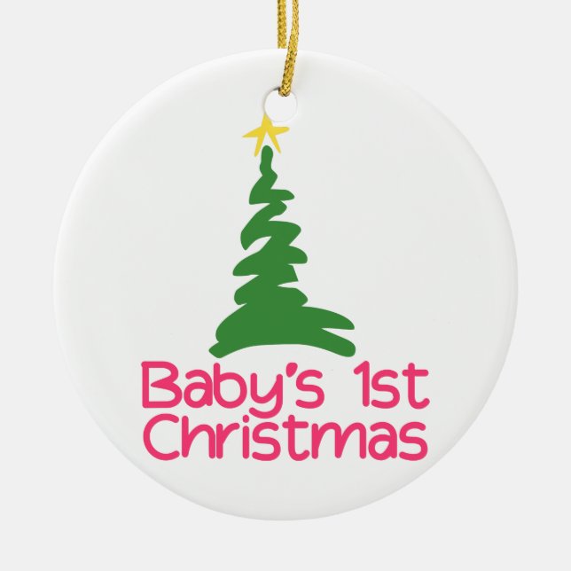 Babys 1st Christmas Ceramic Tree Decoration (Front)
