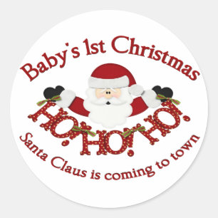 Babys 1st Christmas Classic Round Sticker