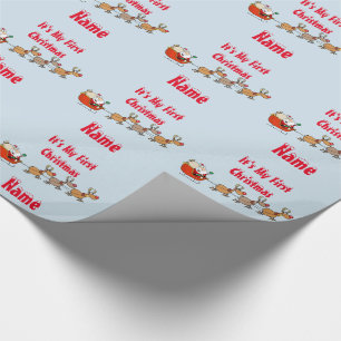 Babys 1st Christmas GIFTWRAP Funny Personalised Wrapping Paper