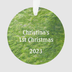 Baby's 1st Christmas Green Sea Moss Nature Gift Ornament