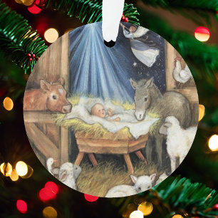 Baby's 1st Christmas Infant Jesus Nativity Scene Ornament