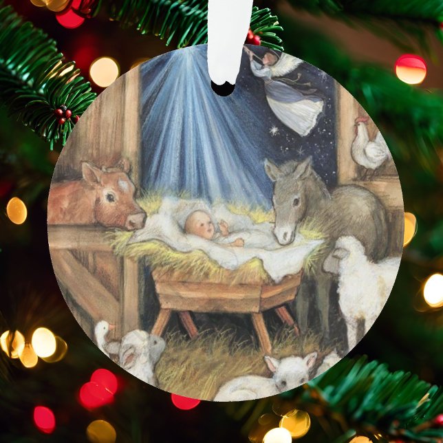 Baby's 1st Christmas Infant Jesus Nativity Scene Ornament (Creator Uploaded)