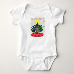 Baby's 1st Christmas Joy Christmas Tree Baby Bodysuit