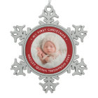 Baby's 1st Christmas Modern Photo Red and White