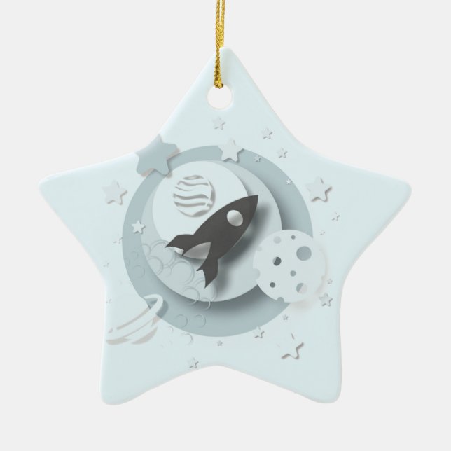 "Baby's 1st Christmas" Moon & Stars Decoration (Front)