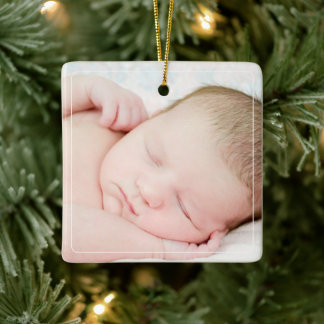 Baby's 1st Christmas Personalised Photo | Ceramic Ornament