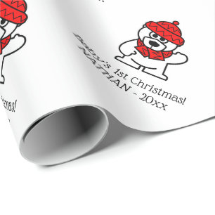 Baby's 1st Christmas personalised wrapping paper