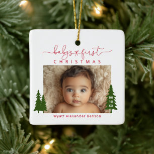 Baby's 1st Christmas Photo Ceramic Ornament