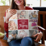 Baby's 1st Christmas Photo Collage Keepsake Cushion<br><div class="desc">Create your very own special baby's first Christmas with this cute photo collage pillow. Featuring 8 photograph in a modern square grid template and the text 'Add Name 1st Christmas' and the year. Makes a wonderful keepsake gift for new parents or grandparents.</div>