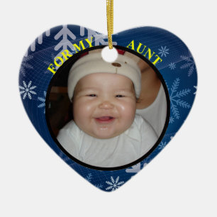 Babys 1st Christmas Photo Gift Tag Ornament Aunt
