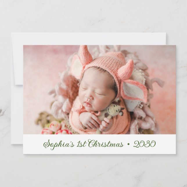 Baby's 1st Christmas Photo Holiday Card (Front)