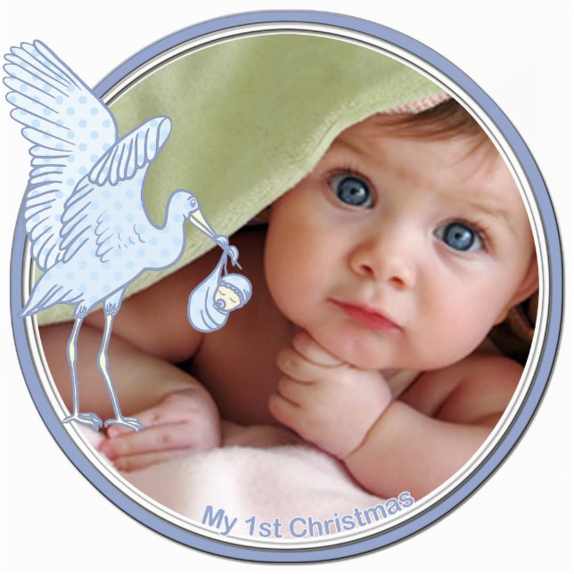 Baby's 1st Christmas Photo Sculpture Decoration (Front)