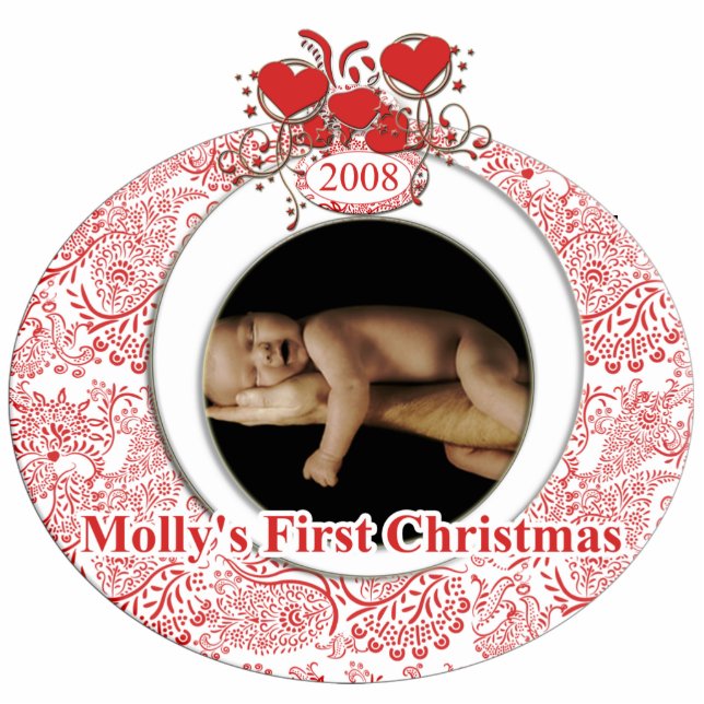 Baby's 1st Christmas Photo Sculpture Decoration (Front)