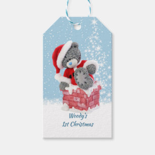 Baby's 1st Christmas, Santa Teddy Bear Gift Tags