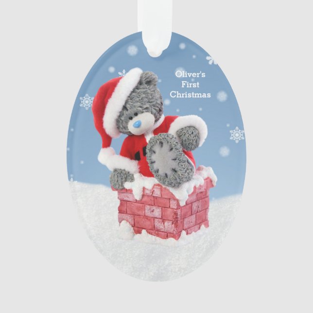Baby's 1st Christmas, Santa Teddy Bear Ornament (Front)