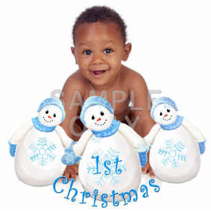 Baby's 1st Christmas Snowman Custom Photo Sculpture Decoration