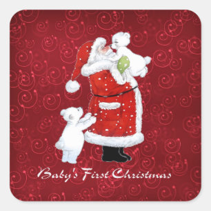 Babys 1st Christmas Square Sticker