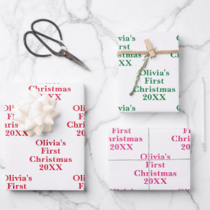 Baby's 1st First Christmas Wrapping Paper Sheet