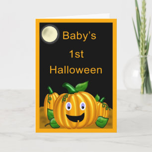 Baby's 1st Halloween Card - Funny Jack-O-Lantern
