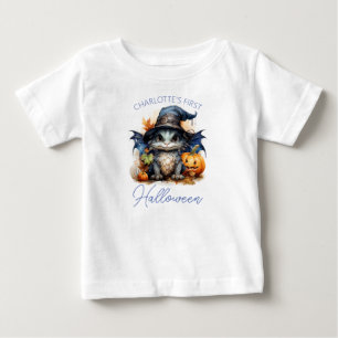 Baby's 1st Halloween Cute Watercolor Dragon Baby T-Shirt