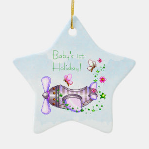 Baby's 1st Holiday Aeroplane Ornament