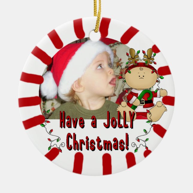 Baby's 1st Jolly Christmas Keepsake Ornament (Front)