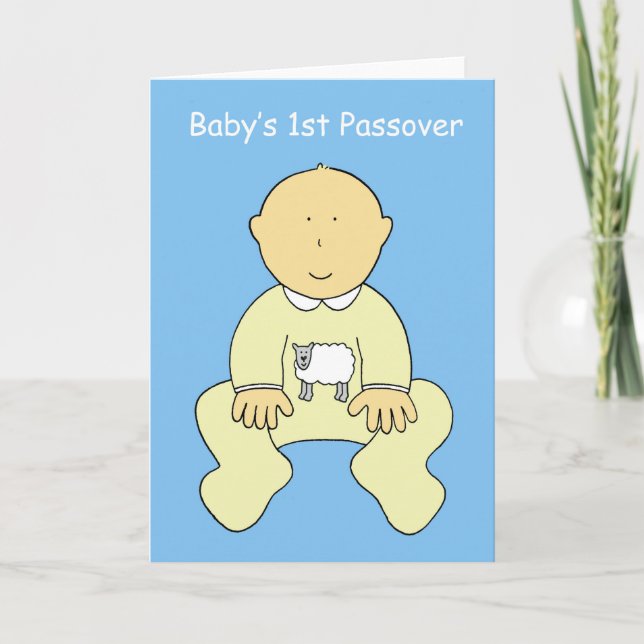 Baby's 1st Passover Cute Cartoon Card (Front)