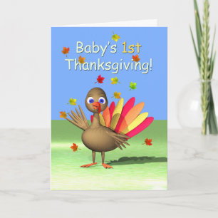 Baby's 1st Thanksgiving - Baby Turkey Holiday Card