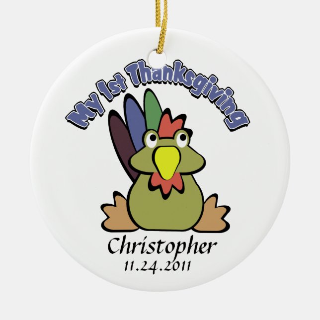 Baby's 1st Thanksgiving Ceramic Tree Decoration (Front)