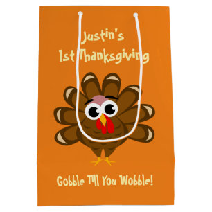 Baby's 1st Thanksgiving Day party personalised Medium Gift Bag