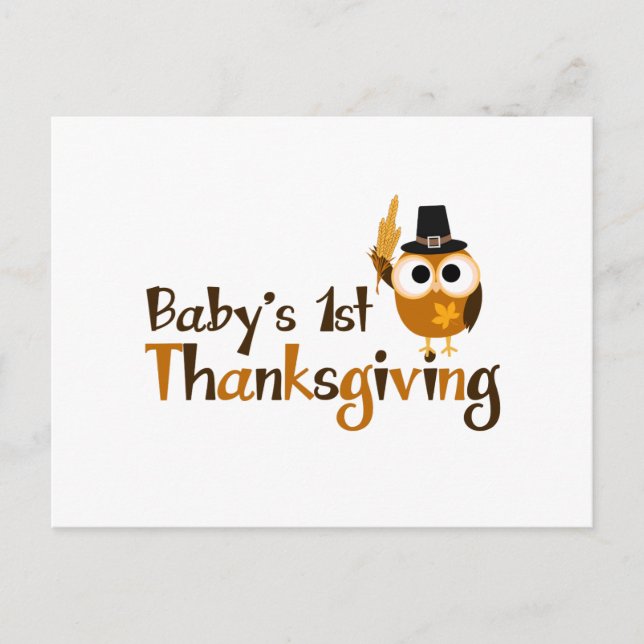Baby's 1st Thanksgiving Holiday Postcard (Front)