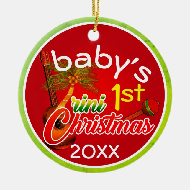 Baby's 1st Trini Christmas Ceramic Tree Decoration (Front)