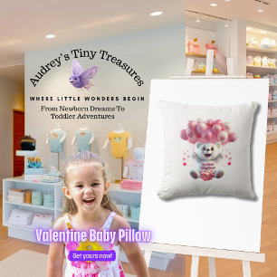 Baby's 1st Valentines Throw Pillow