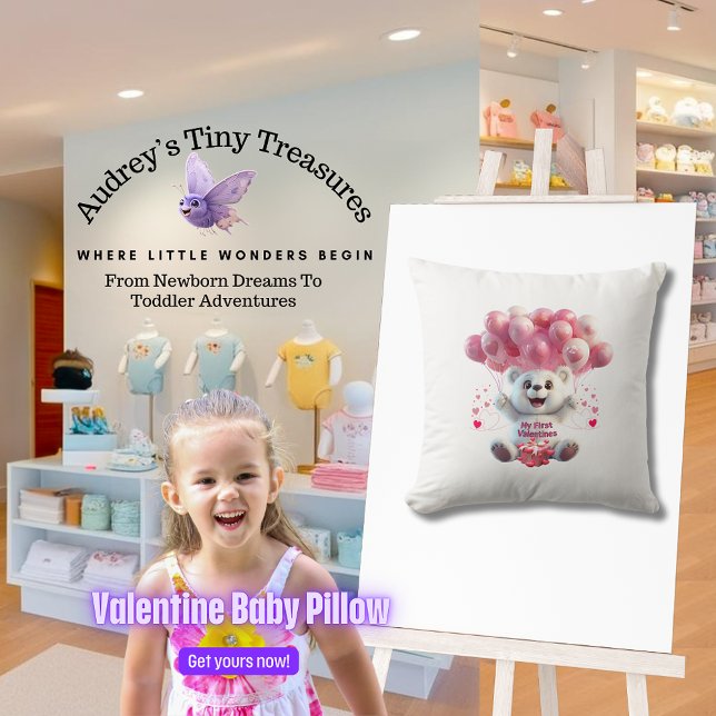 Baby's 1st Valentines Throw Pillow (Creator Uploaded)