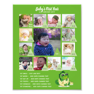 BABYS 1st YEAR PHOTO COLLAGE 8x12 $5 or less! Print