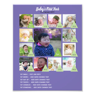 BABYS 1st YEAR PHOTO COLLAGE 8x12 $5 or less! Print