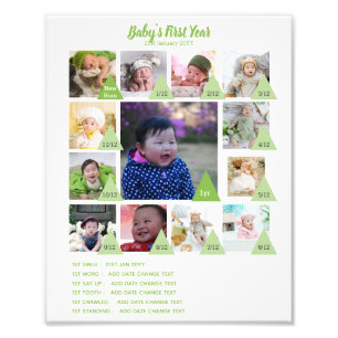 BABYS 1st YEAR PHOTO COLLAGE 8x12 $5 or less! Print
