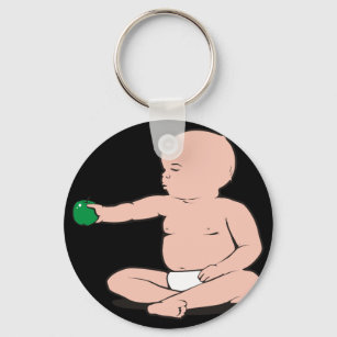 BABY'S ARM HOLDING APPLE KEY RING